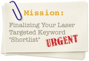 Finalize targeted keyword shortlist