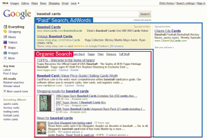 Screenshot of Google search results page showing paid and organic listings.