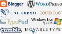 Blog companies - Blogger, WordPress, Live Journal, Posterous, Type Pad, Windows Live Spaces, Tumblr, Movable Type